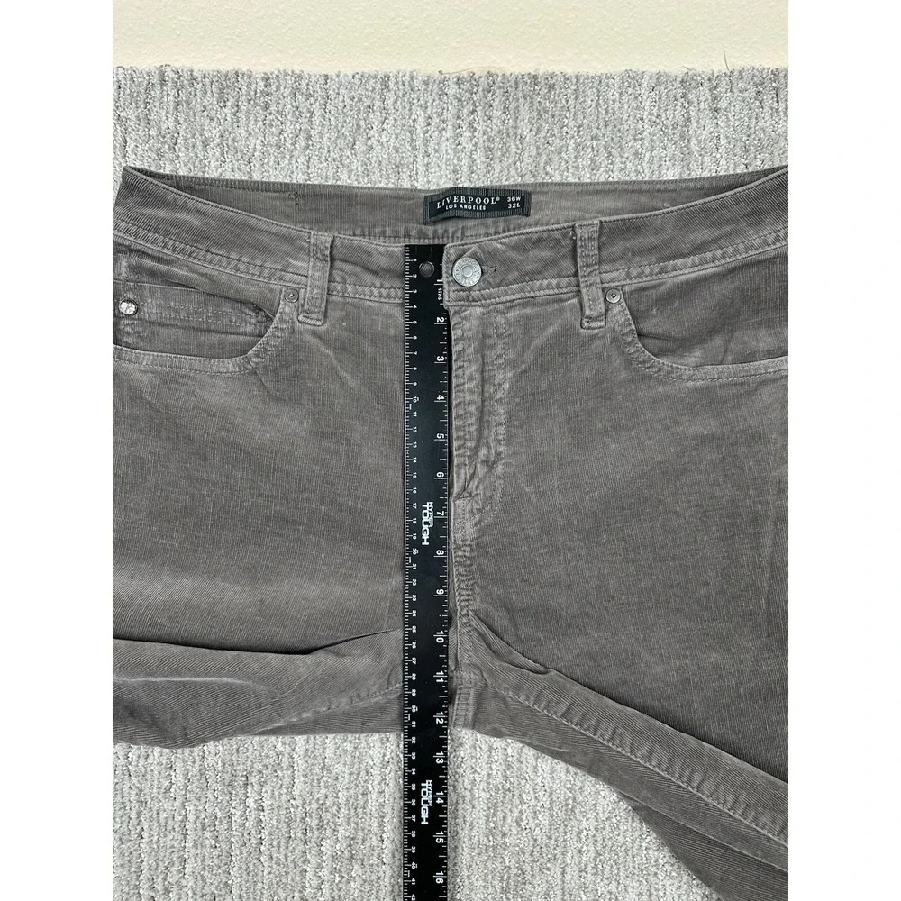 Liverpool Kingston Modern Straight Corduroy Pants Men 36x32 Brown Stretch Chino